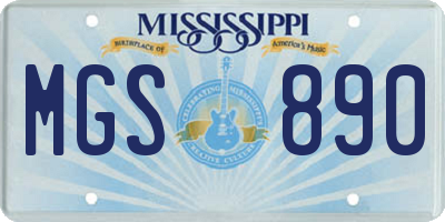 MS license plate MGS890