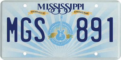 MS license plate MGS891