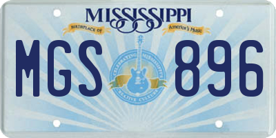 MS license plate MGS896