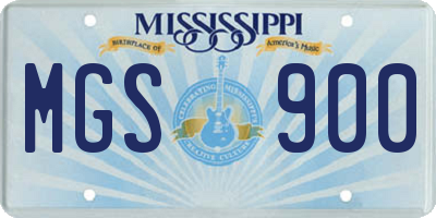 MS license plate MGS900