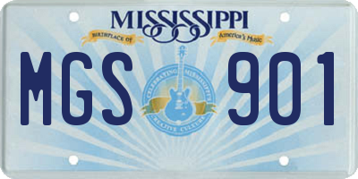 MS license plate MGS901