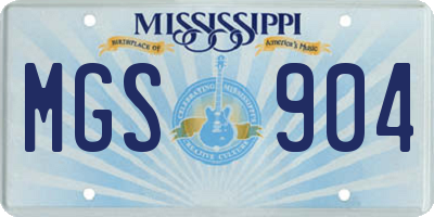 MS license plate MGS904