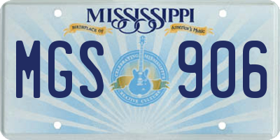 MS license plate MGS906