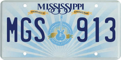 MS license plate MGS913