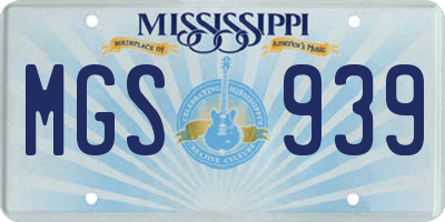 MS license plate MGS939