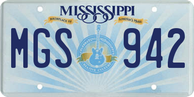 MS license plate MGS942