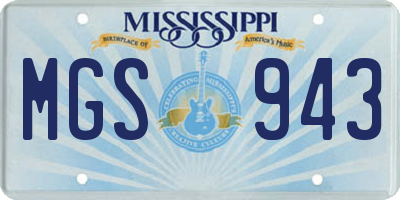 MS license plate MGS943