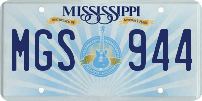MS license plate MGS944
