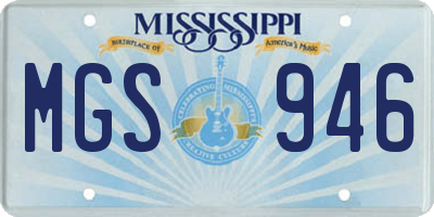 MS license plate MGS946