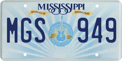 MS license plate MGS949
