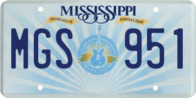 MS license plate MGS951