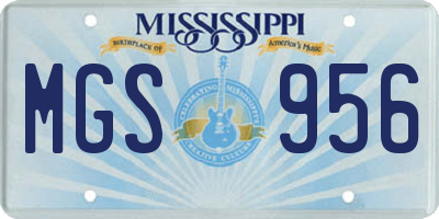 MS license plate MGS956