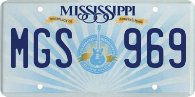 MS license plate MGS969