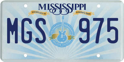 MS license plate MGS975