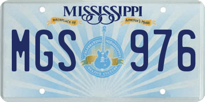 MS license plate MGS976