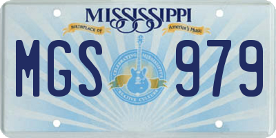 MS license plate MGS979