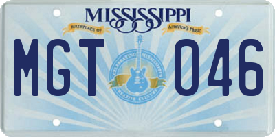 MS license plate MGT046