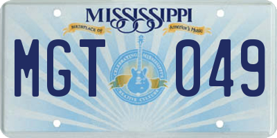 MS license plate MGT049