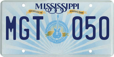 MS license plate MGT050