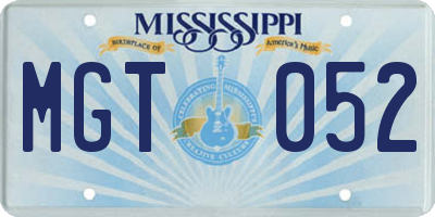 MS license plate MGT052