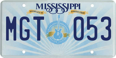 MS license plate MGT053