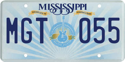 MS license plate MGT055