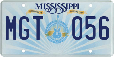 MS license plate MGT056