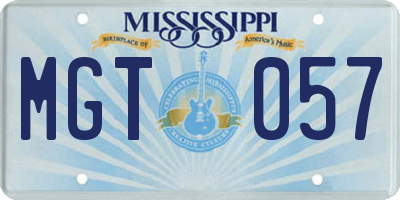 MS license plate MGT057