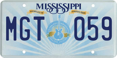 MS license plate MGT059