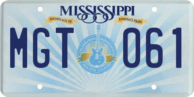 MS license plate MGT061