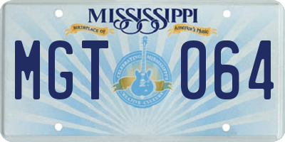 MS license plate MGT064