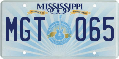 MS license plate MGT065