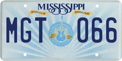MS license plate MGT066