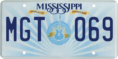 MS license plate MGT069
