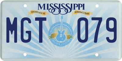 MS license plate MGT079