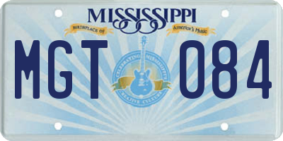 MS license plate MGT084