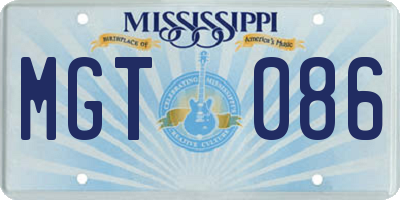 MS license plate MGT086
