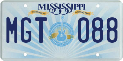 MS license plate MGT088