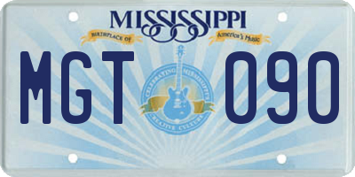 MS license plate MGT090
