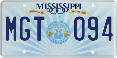 MS license plate MGT094