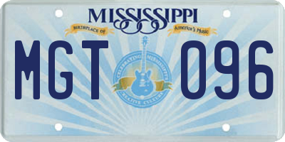 MS license plate MGT096