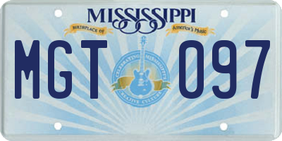MS license plate MGT097