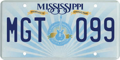 MS license plate MGT099