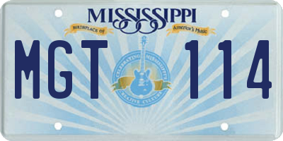 MS license plate MGT114