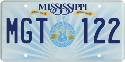 MS license plate MGT122