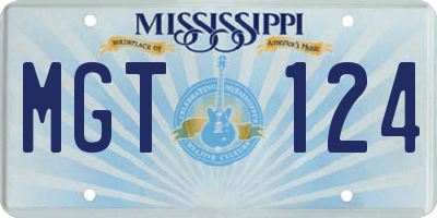 MS license plate MGT124