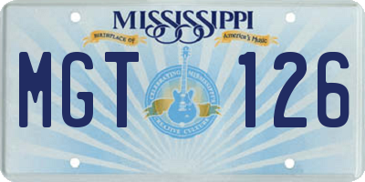 MS license plate MGT126