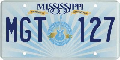 MS license plate MGT127