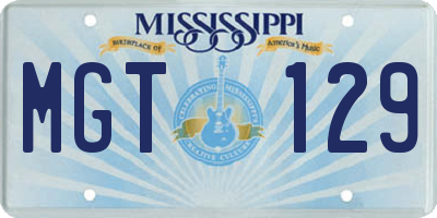 MS license plate MGT129