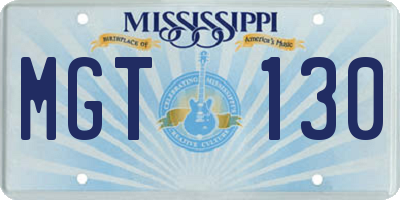 MS license plate MGT130